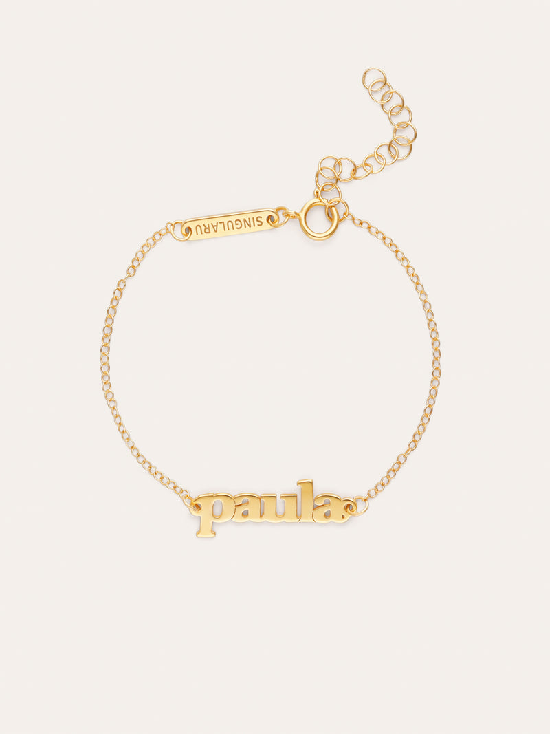 Personalized Monogram Silver Bracelet with Gold Plating