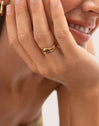 Pack 2 Anillos Klein Azul Acero Baño Oro