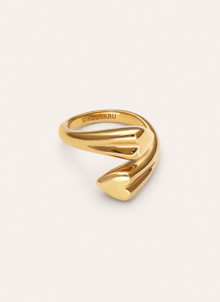 Anillo Abbraccio Amour Acero Baño Oro