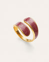 Abraccio Garnet Stainless Steel Gold Ring 