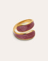 Abraccio Garnet Stainless Steel Gold Ring 