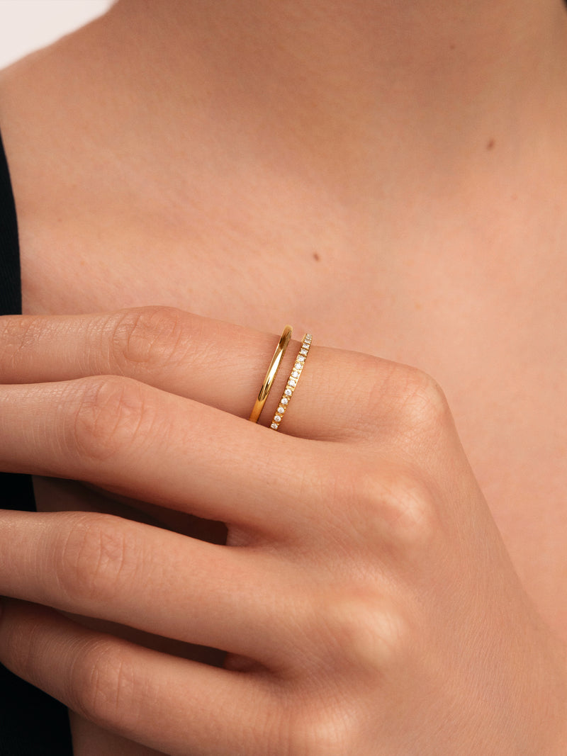 Bibiana Stainless Steel Gold Ring 