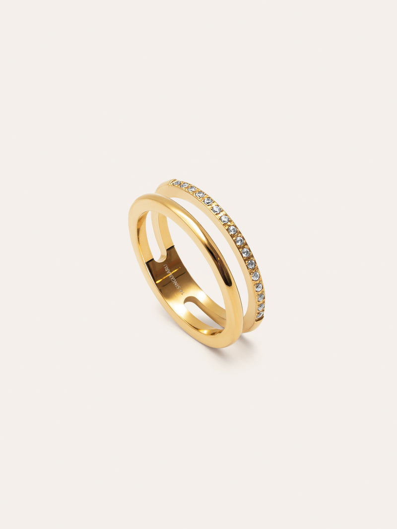 Bibiana Stainless Steel Gold Ring 
