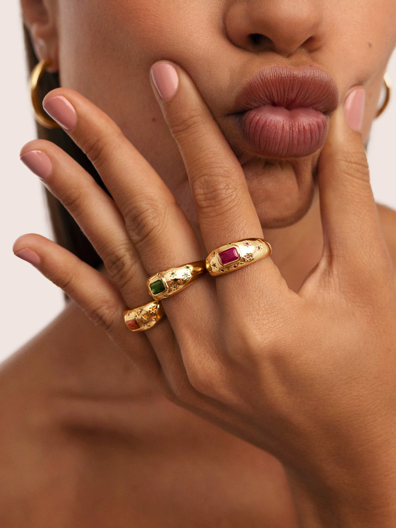 Charlotte Fucsia Gold Ring 