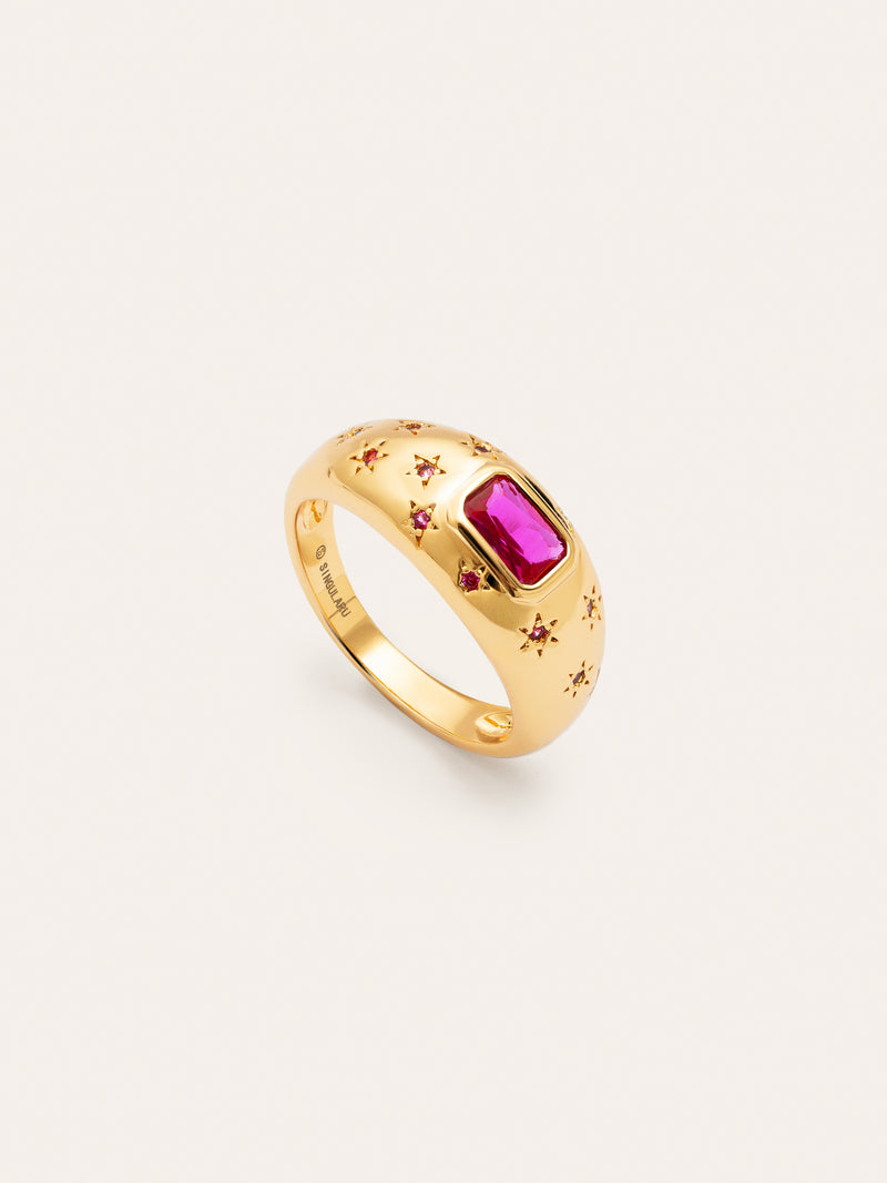 Charlotte Fucsia Gold Ring 