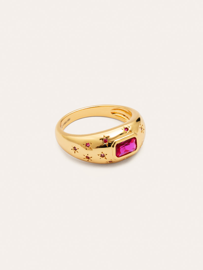Charlotte Fucsia Gold Ring 