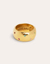 Ring Curve Rainbow Edelstahl mit 18kt Goldbeschichtung