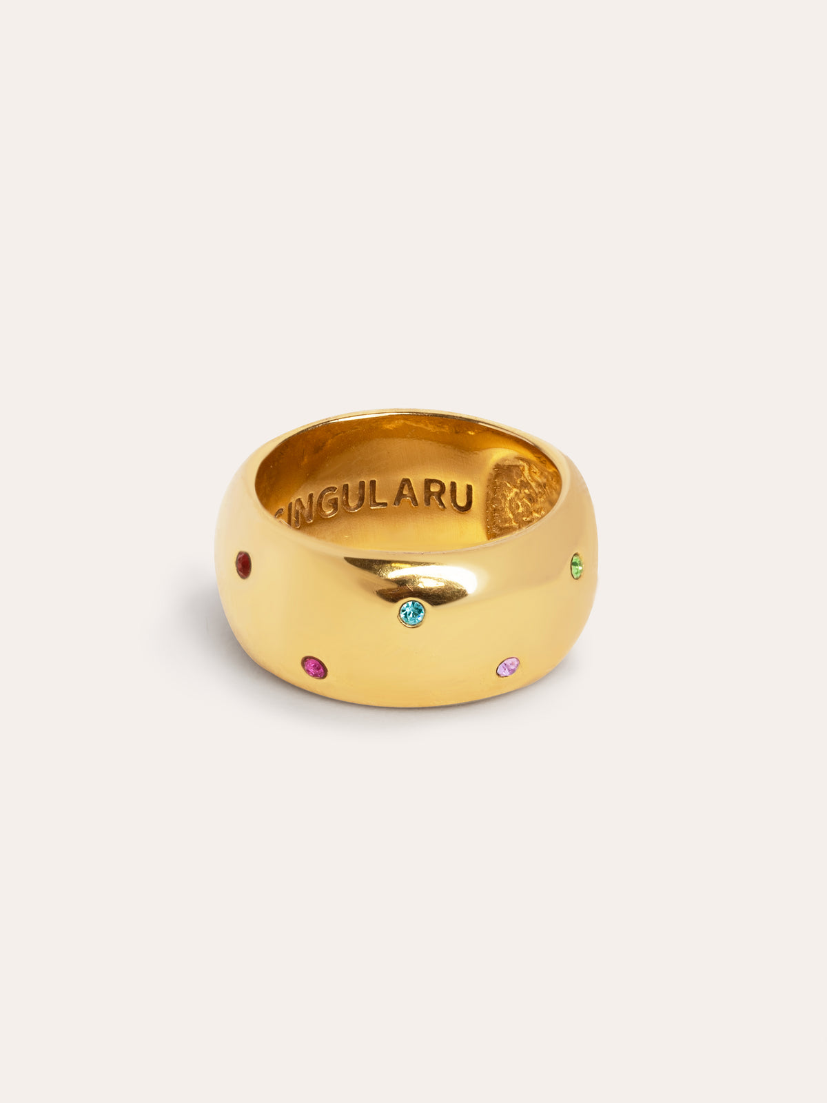 Ring Curve Rainbow Edelstahl mit 18kt Goldbeschichtung