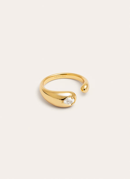 Double Drop Sparks Gold Ring