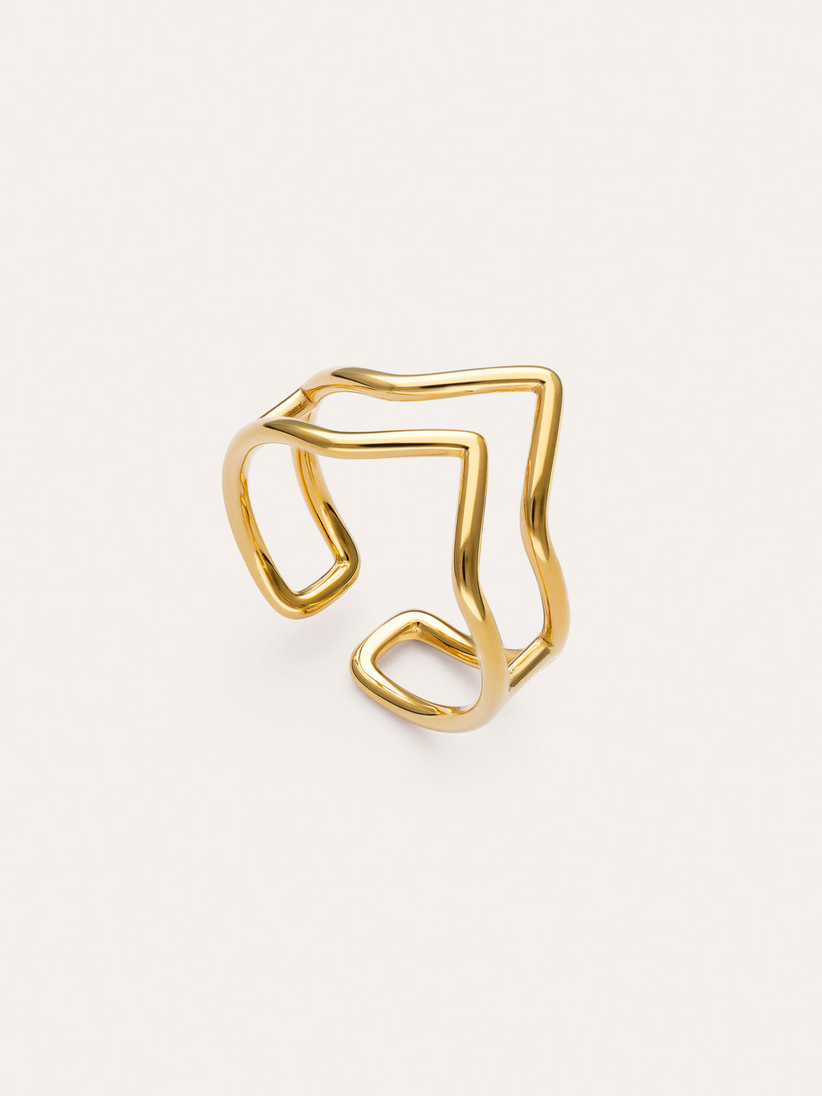 Imagen detalle de Ring Double Peak Steel Gold Plating