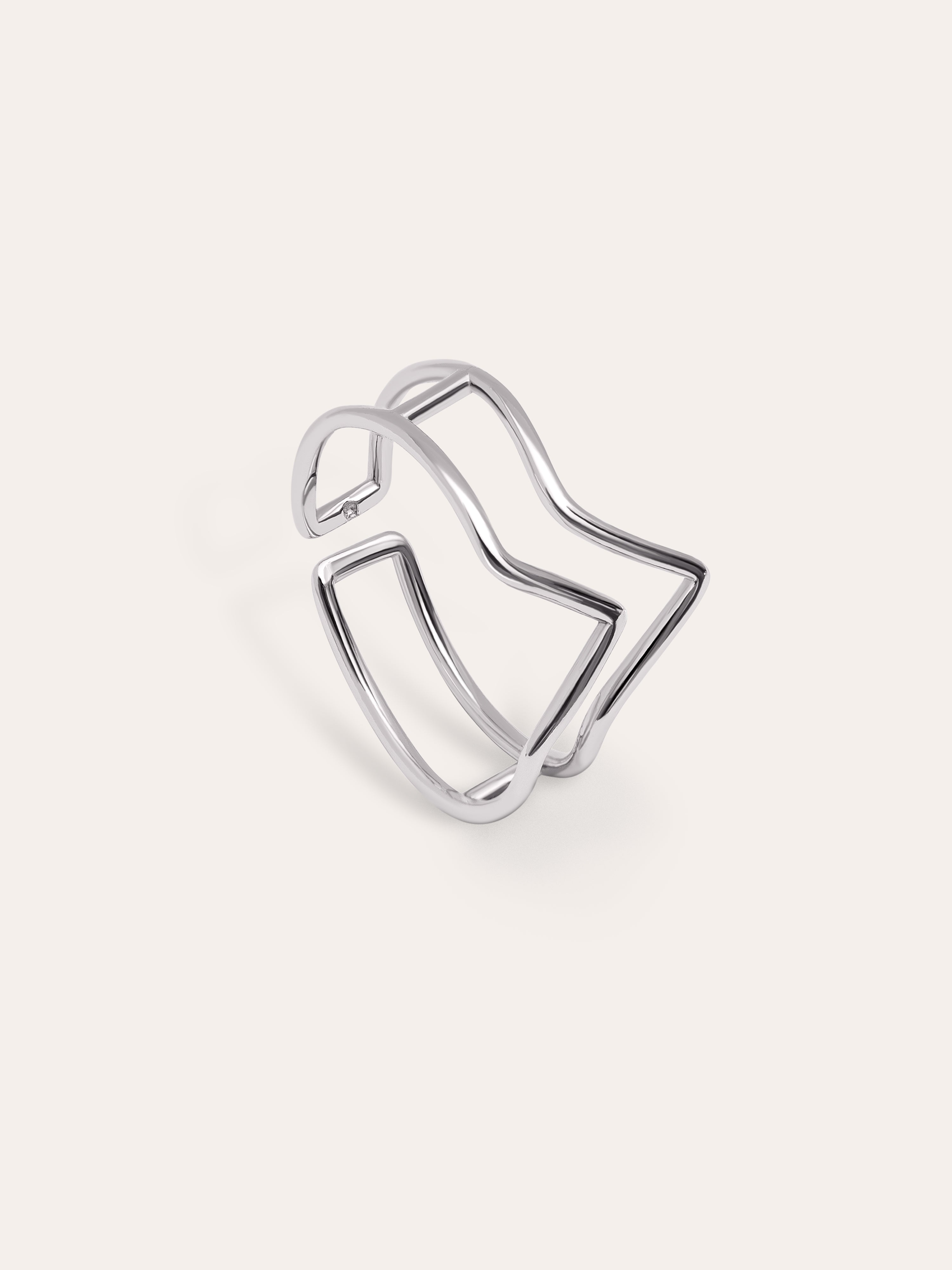 Anillo Double Peak Plata