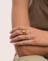 Anillo Dove Acero Baño Oro
