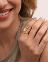 Anillo Dove Acero Baño Oro