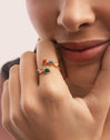 Anillo Gota Stones Baño Oro