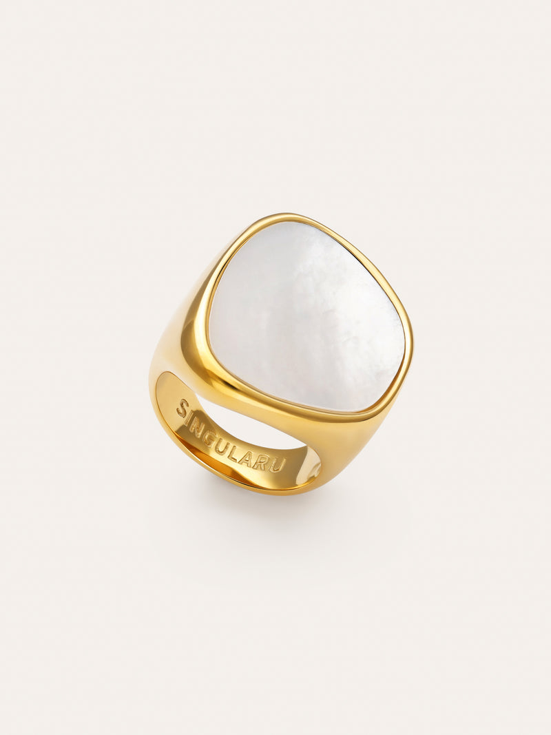 Ibiza Sterling Steel Gold Ring