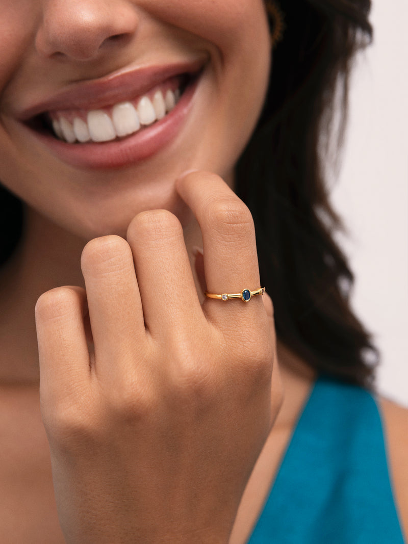 Anillo Leonor Índigo Baño Oro