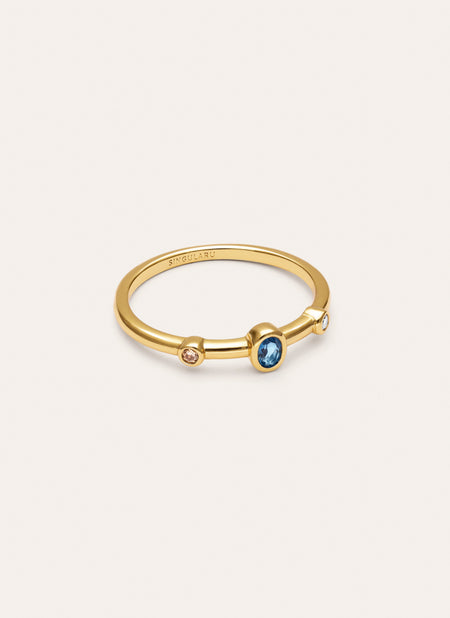 Ring Leonor Indigo vergoldet