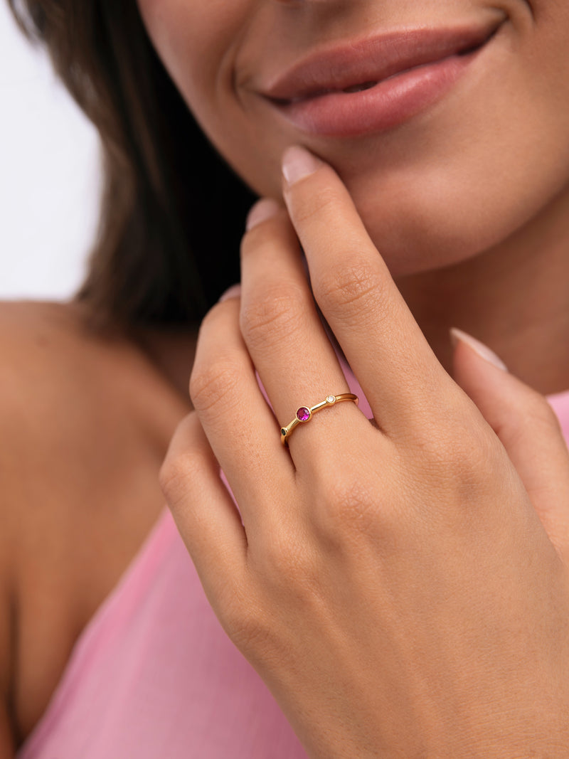 Anillo Leonor Rose Baño Oro