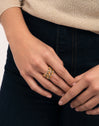 Mini Bomb Enamel Stainless Steel Gold Ring 