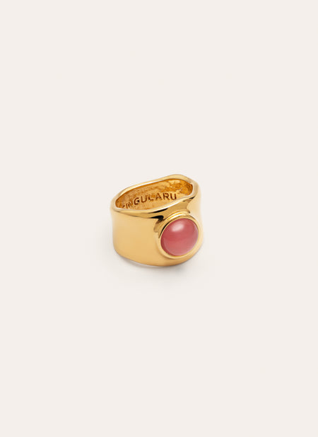 Anillo My Pink Stone Baño Oro