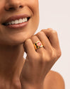 Bague My Pink Stone Acier plaqué or - puesto en modelo