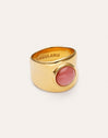 Bague My Pink Stone Acier plaqué or