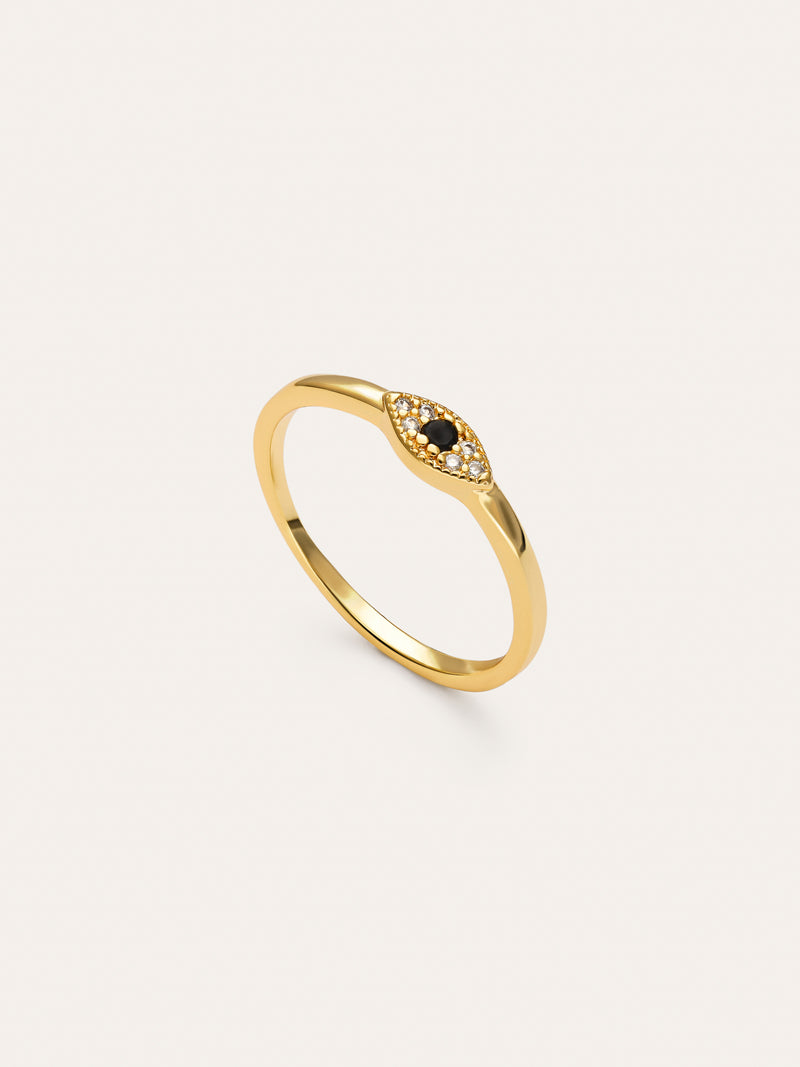 Anillo Ojo de Horus Baño Oro