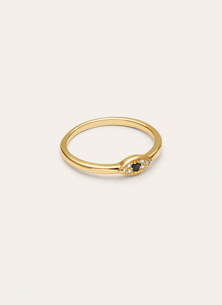 Anillo Ojo de Horus Baño Oro
