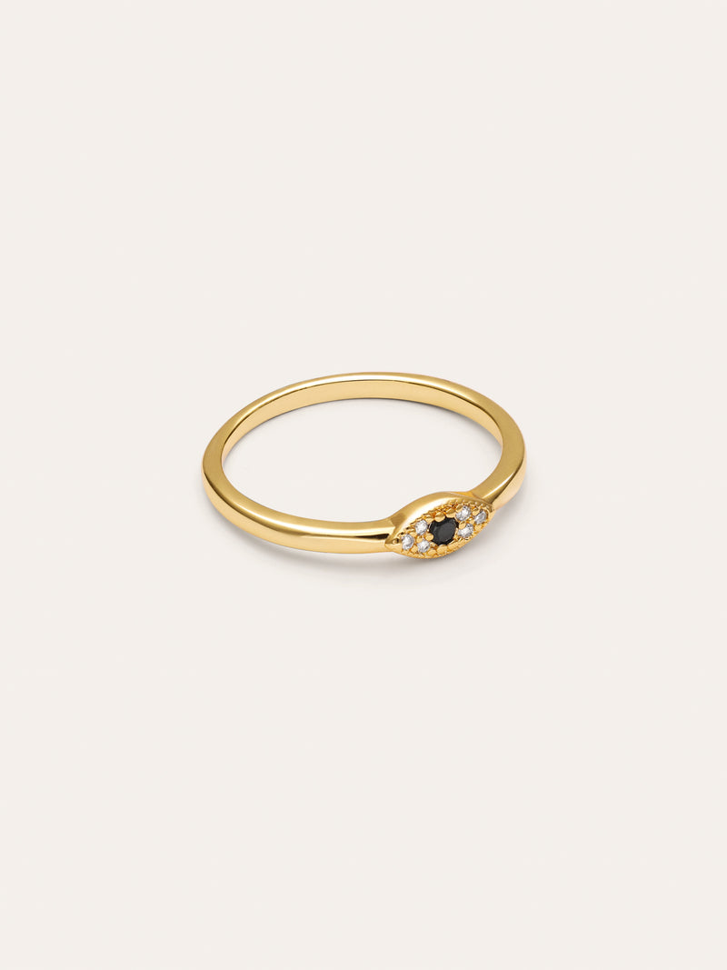 Anillo Ojo de Horus Baño Oro