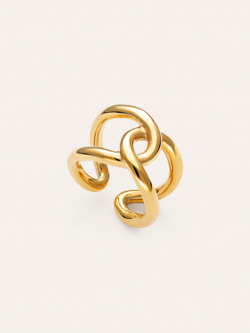 Ring One Link Edelstahl mit 18kt Goldbeschichtung