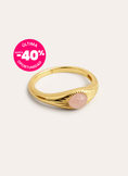 Anillo Olivia Rose Quartz Plata Baño Oro