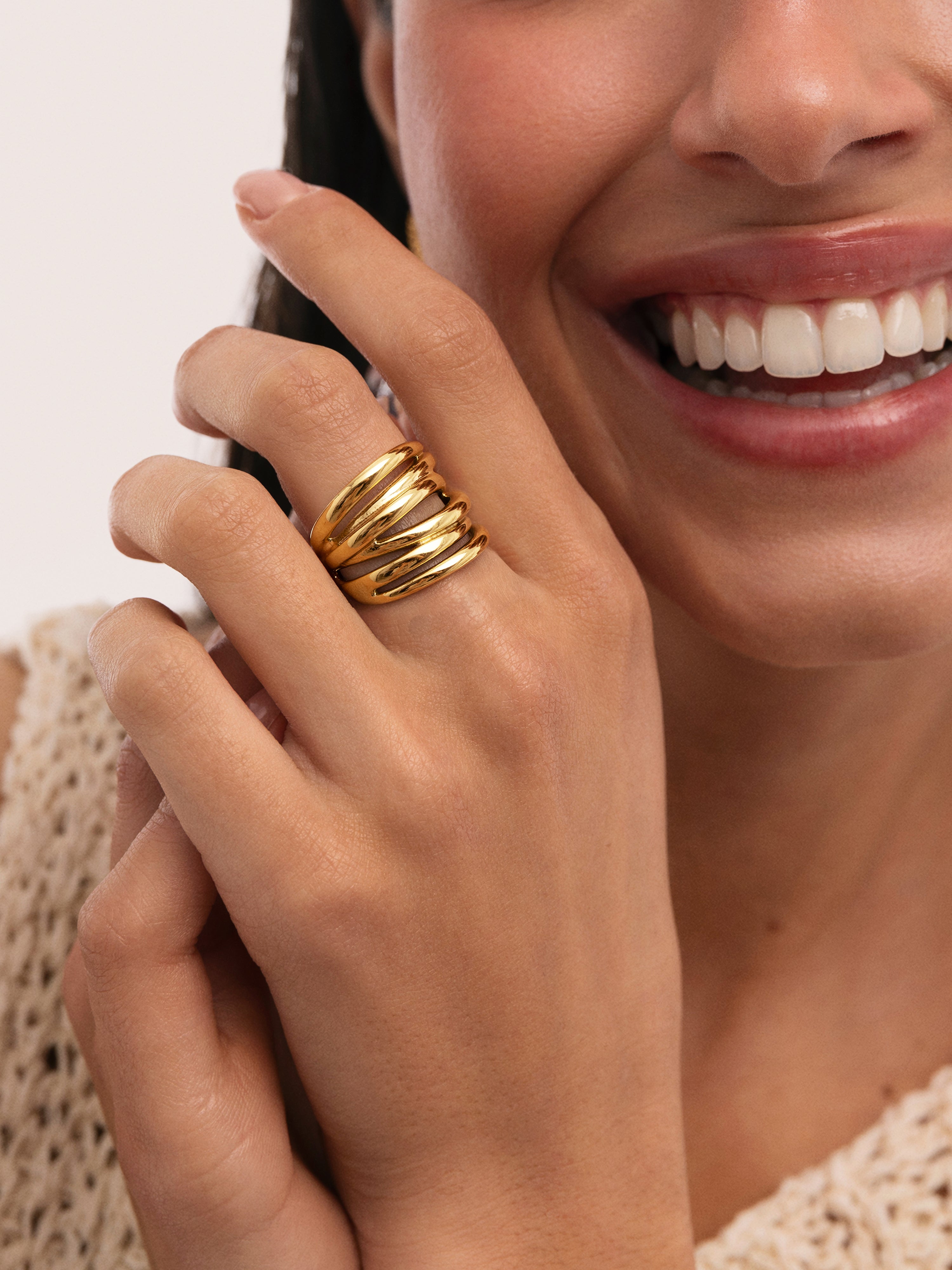 Ondina Ring Gold Plated Steel