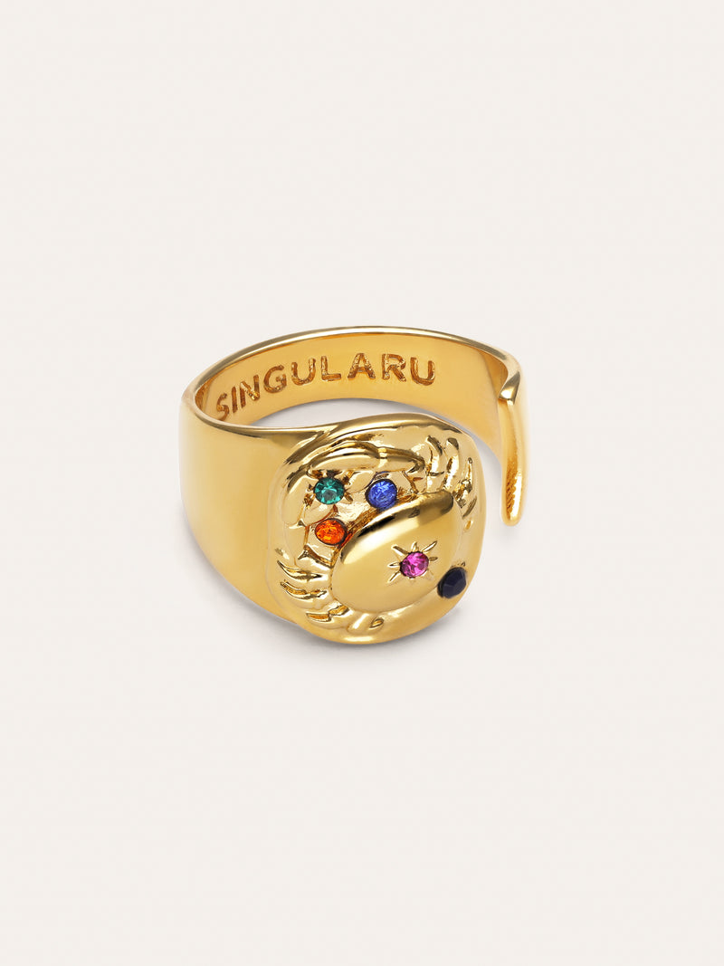 Anillo Organic Colors Zodiaco Baño Oro
