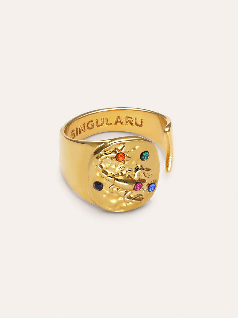 Anillo Organic Colors Zodiaco Baño Oro
