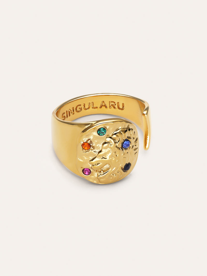 Anillo Organic Colors Zodiaco Baño Oro