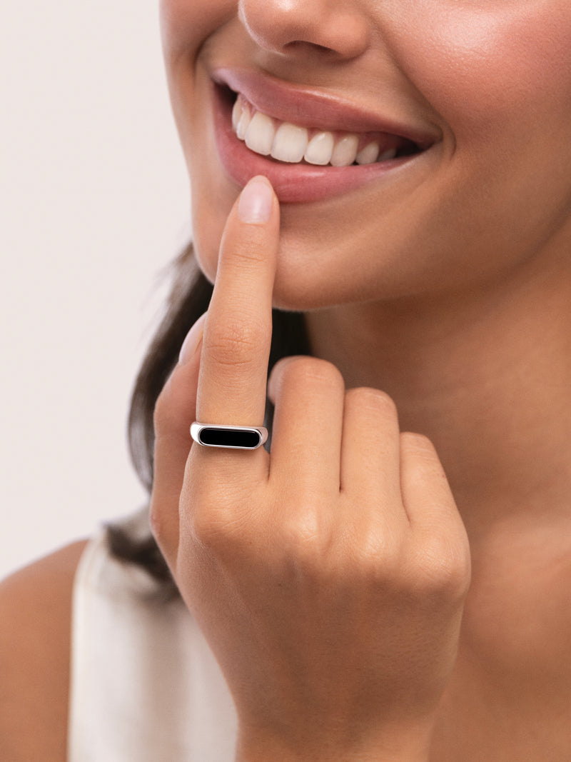 Anillo Proa Negro Acero