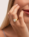 Anillo Rosa de Los Vientos Nácar Baño Oro