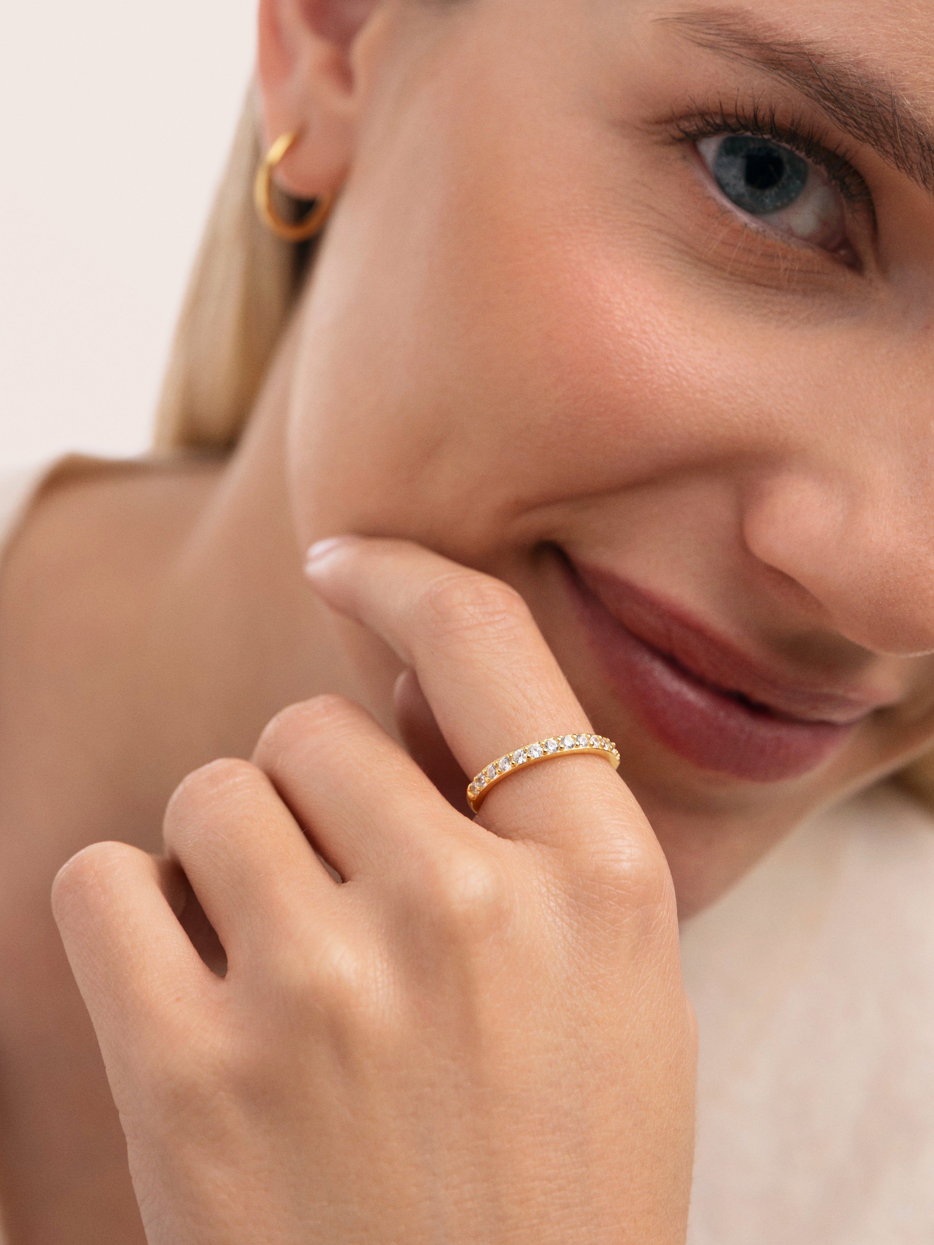 Anillo Shine Plata Baño Oro