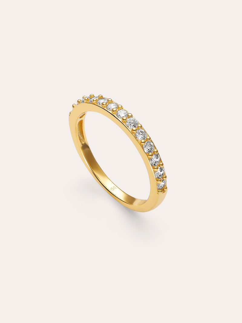 Anillo Shine Plata Baño Oro