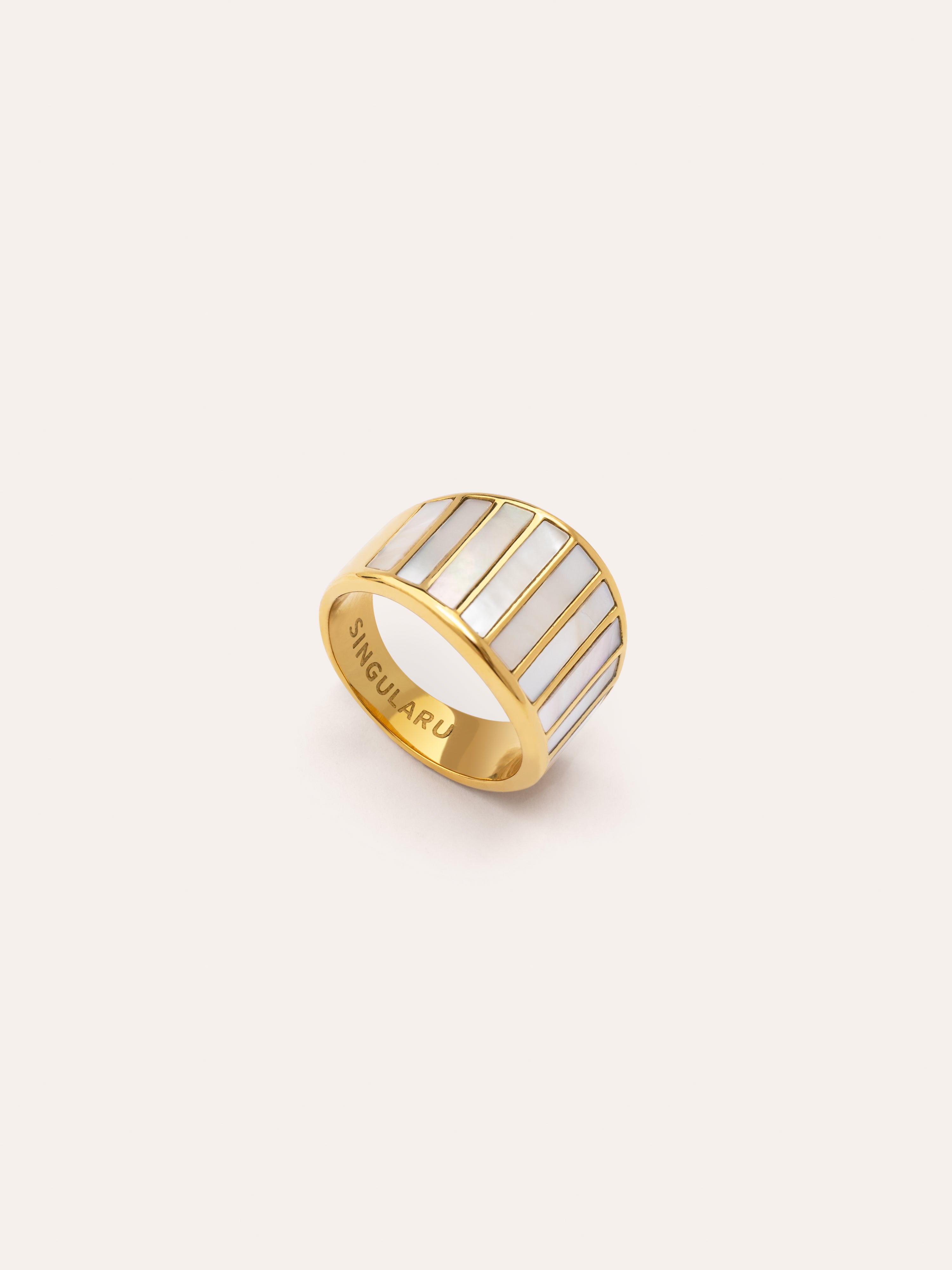 Siren Shells Stainless Steel Gold Ring