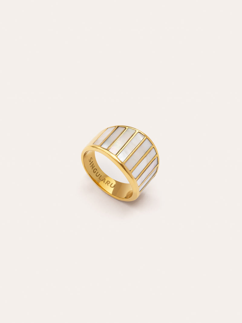 Siren Shells Stainless Steel Gold Ring
