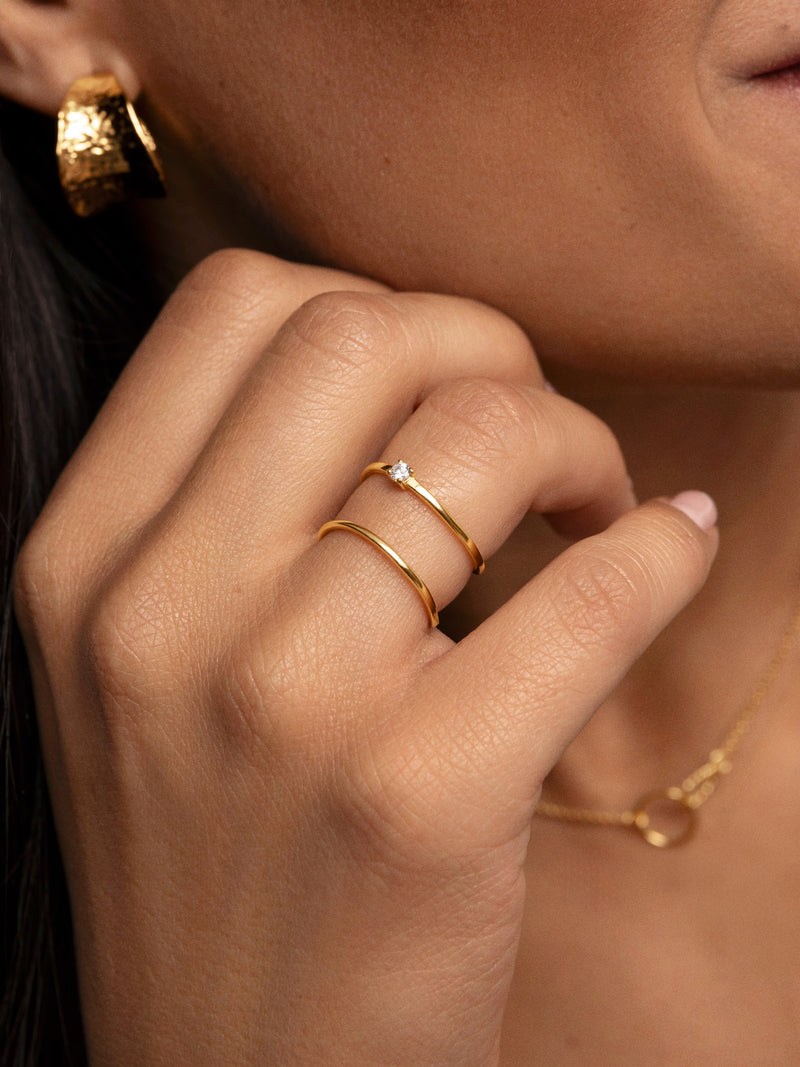 Anello Spiral Spark Placcatura oro