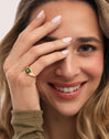 Agate Clover Stone Gold Ring