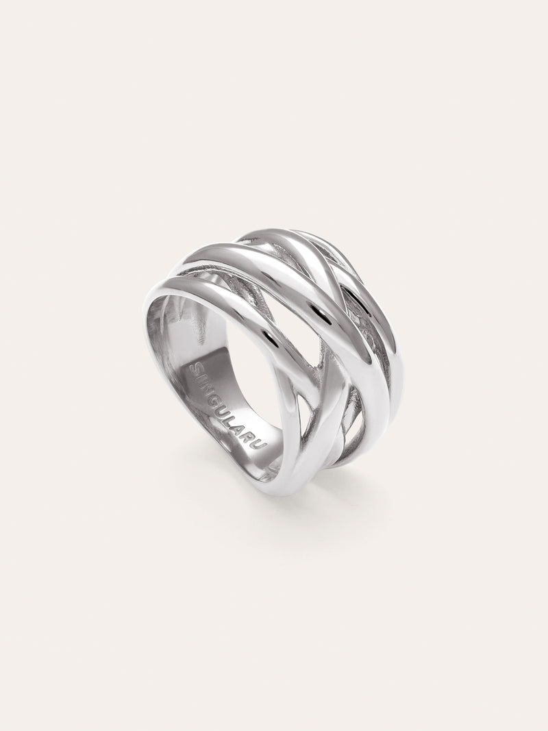 Triple Cross Stainless Steel Ring