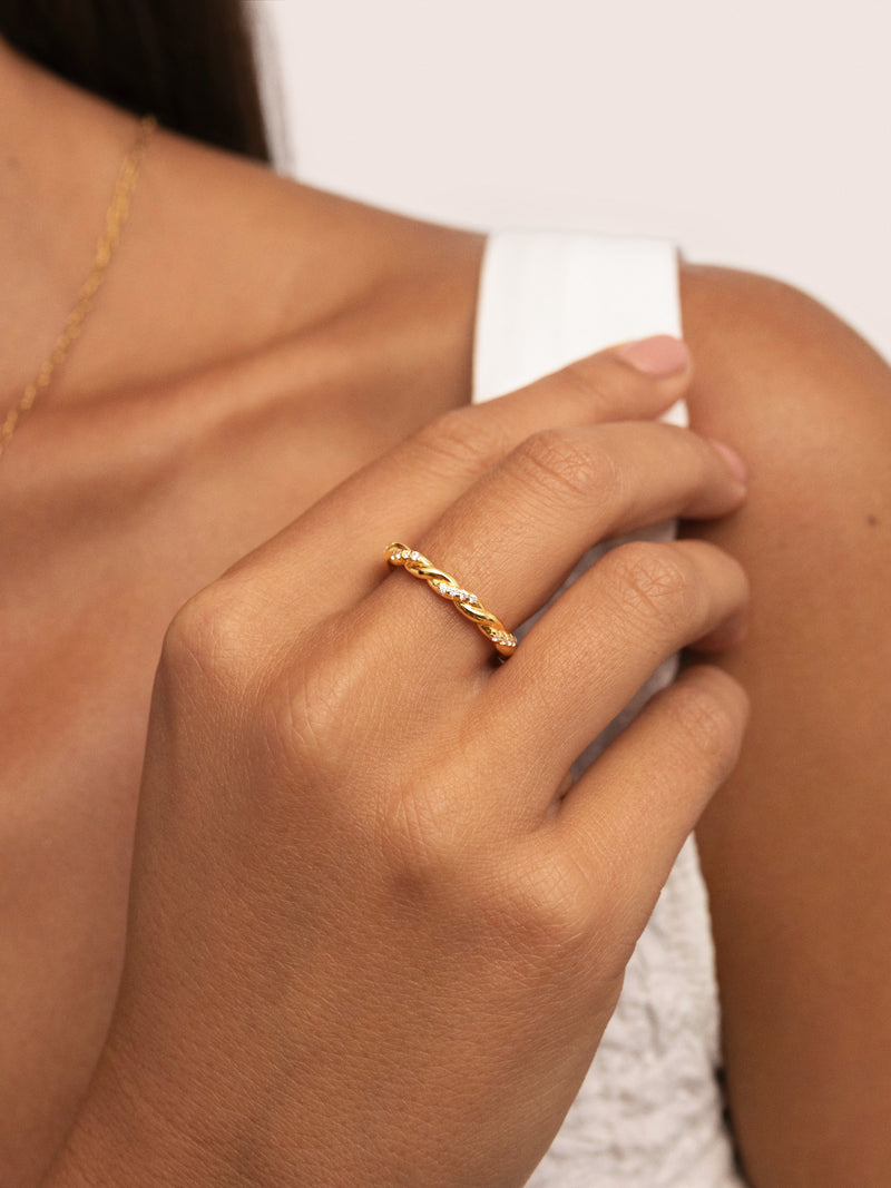 Tressia Ring, vergoldet