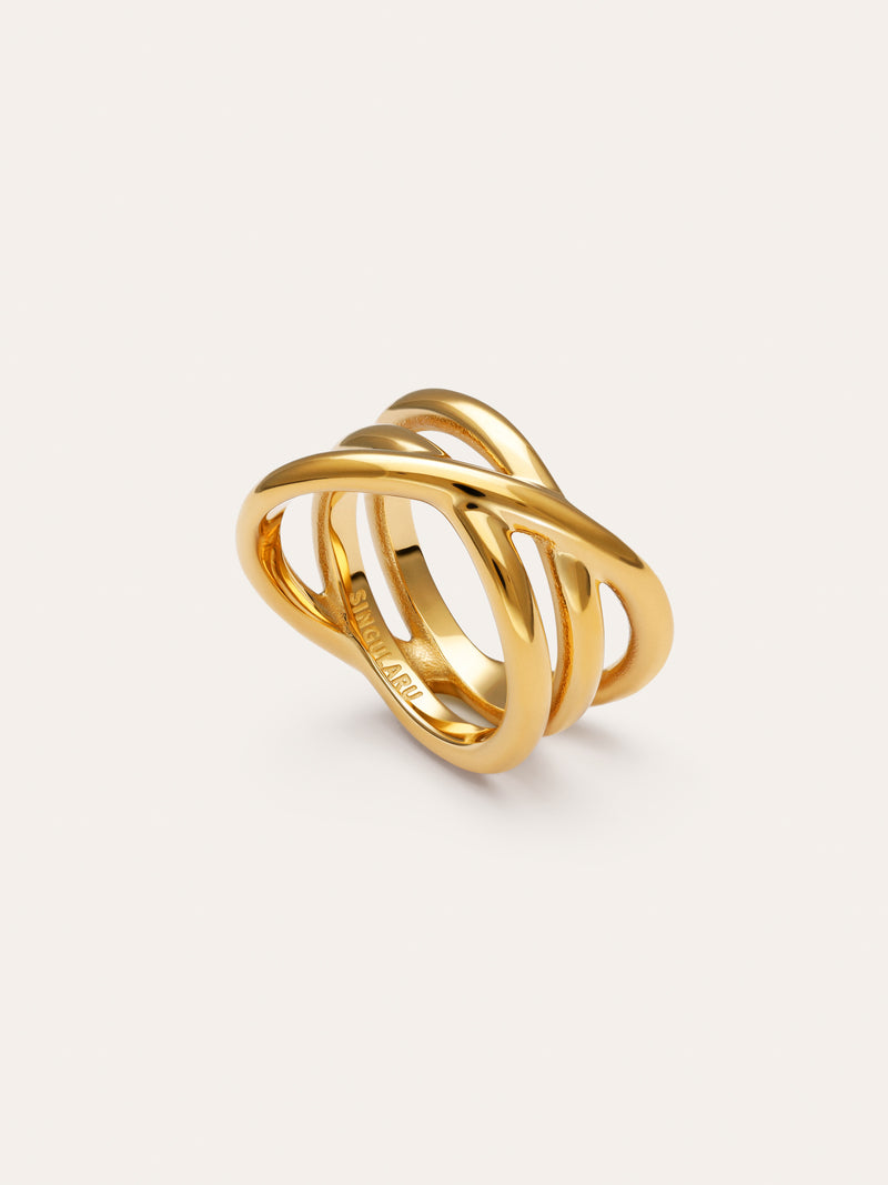 Trinity Ring Edelstahl mit 18kt Goldbeschichtung