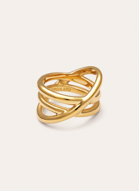 Trinity Ring Edelstahl mit 18kt Goldbeschichtung
