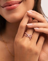 Trinity-Ring Edelstahl Roségoldbeschichtung - puesto en modelo