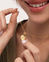 Double Mamá Lovely Heart Gold Medallion Charm