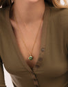 Clover Agata Stone Gold Charm